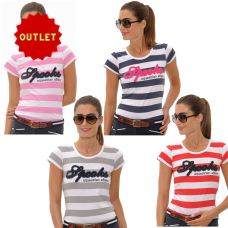 Spooks Dames T-shirt Annalena - Roze/wit